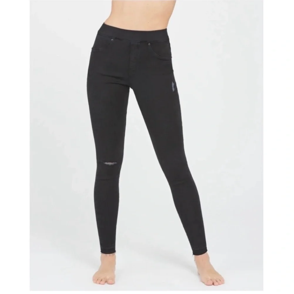 Spanx Black Distressed Jeggings - Picture 3 of 11